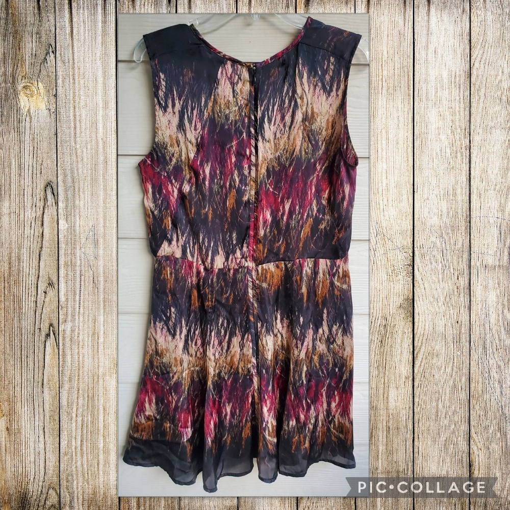 Kenneth Cole Boho Multicolored Satin V-neck Knee-length Casual Summer Dress - Picture 16 of 16